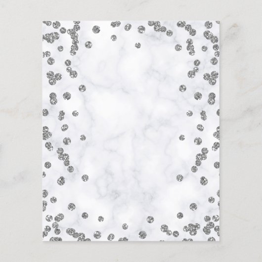 Budget Sweet 16 Glitzer Silver Floral Einladung Flyer (Hinten)