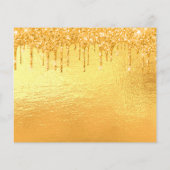 Budget Sweet 16 Gold Glitzer Tropfen Save the Date (Rückseite)