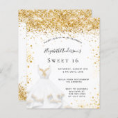 Budget Sweet 16 Goldkleid Glitzer Staub (Vorne/Hinten)