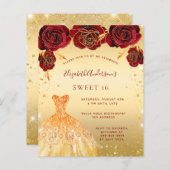 Budget Sweet 16 Goldkleidung für Glitzer (Vorne/Hinten)