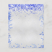 Budget Sweet 16 königsblaue Silber Einladung (Rückseite)