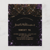 Budget Sweet 16 lila Glitzer Staub Gold (Vorderseite)