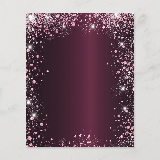 Budget Sweet 16 rosa Bordeaux Glitzer Kleid Blumen (Rückseite)