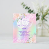 Budget Sweet 16 rosa lila Blumenballon (Stehend Vorderseite)