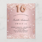 Budget Sweet 16 Rosa Rosa Rosa Glitzer Staub (Vorderseite)