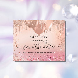Budget Sweet 16 Rosa Rosengold Save the Date