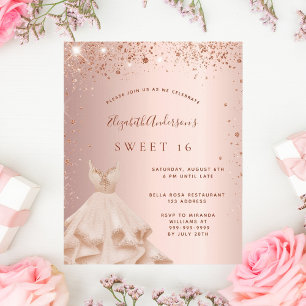 Budget Sweet 16 Rose Gold Einladung