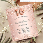 Budget Sweet 16 Rose Gold Schwarz Glitzer Glam