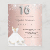 Budget Sweet 16 Rose Gold Silberkleid Glitzer (Vorderseite)