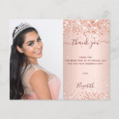 Budget Sweet 16 Rose QR-Code Foto Danke (Vorderseite)