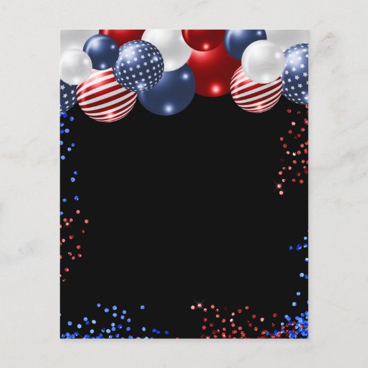 Budget Sweet 16 schwarze patriotische Einladung (Rückseite)