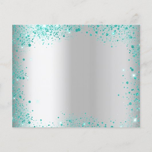 Budget Sweet 16 Silber aquamariner Glitzer Save th (Rückseite)