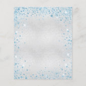 Budget Sweet 16 Silberblauer Glitzer Einladung (Rückseite)