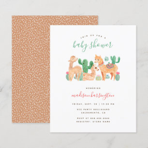 Budget Sweet Alpaca Llama Cactus Boho Baby Shower