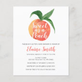 Budget Sweet as a Peach Baby Shower Einladung (Vorderseite)