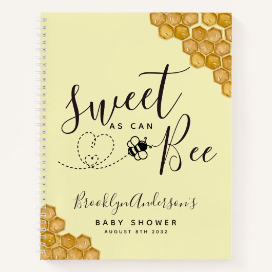 Budget Sweet as Can Bee Baby Shower Gästebuch Notizblock (Vorderseite)