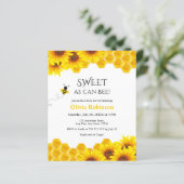 Budget Sweet as can bee Honey Baby Shower Einladun (Stehend Vorderseite)