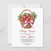Budget Sweet Strawberry Baby Shower Invitation (Vorderseite)