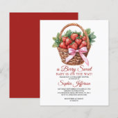 Budget Sweet Strawberry Baby Shower Invitation (Vorne/Hinten)