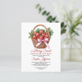 Budget Sweet Strawberry Baby Shower Invitation (Stehend Vorderseite)