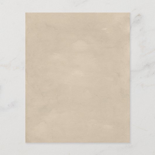 Budget Tan Wasserfarben Blätter & Hochzeiten (Rückseite)