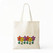 Budget-Tasche mit bunten Blumen