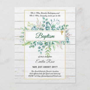 Budget TAUFE Begrünung Blätter Einladungen Flyer