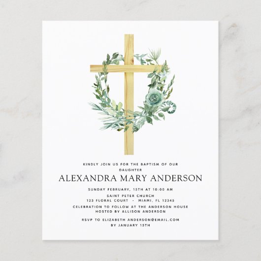 Budget Taufe Blumengarten Sage Eukalyptus (Vorderseite)