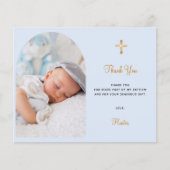 Budget Taufe Bogen Foto Blue Vielen Dank (Vorderseite)