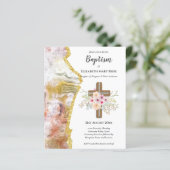 BUDGET Taufe Christening Bautizo Bautismo INVITE (Stehend Vorderseite)