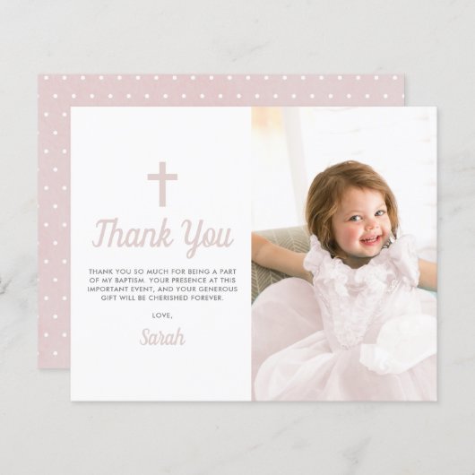Budget Taufe Christening Girl Foto Vielen Dank (Vorne/Hinten)