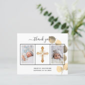 Budget Taufe Eukalyptus Foto danke Ihnen Karte (Stehend Vorderseite)