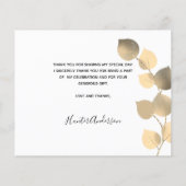 Budget Taufe Eukalyptus Foto danke Ihnen Karte (Rückseite)