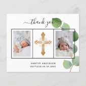 Budget Taufe Eukalyptus Foto danke Ihnen Karte (Vorderseite)