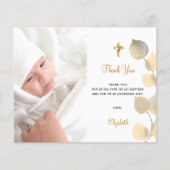 Budget Taufe Eukalyptus Foto golden vielen Dank (Vorderseite)