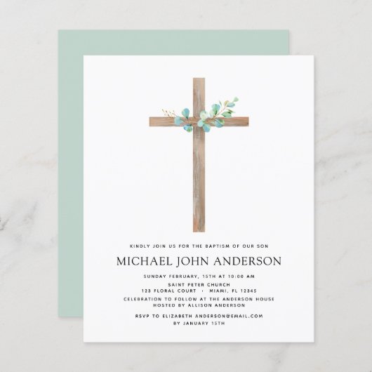 Budget Taufe Grüne Sage Eukalyptus (Vorne/Hinten)