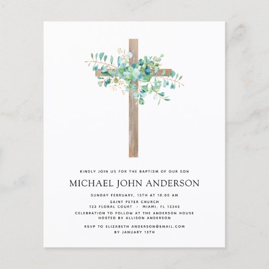 Budget Taufe Grüne Sage Eukalyptus (Vorderseite)