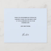 Budget Taufe hellblau Foto Junge Dankeschön Karte (Rückseite)