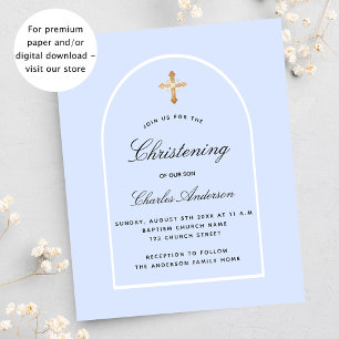 Budget Taufe hellblaue Baby-Junge Architektur