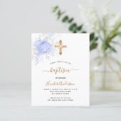 Budget Taufe hellblauen Blumenjungen Weiß (Stehend Vorderseite)