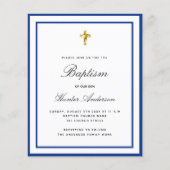 Budget Taufe Junge königsblau-weiße Minimalistin (Vorderseite)