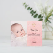 Budget Taufe Rosa Gold Glitzern Foto vielen Dank (Stehend Vorderseite)