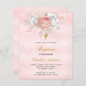 Budget Taufe Rosa Rosa Rosa Gold Blütensilber (Vorne/Hinten)