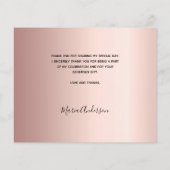 Budget Taufe Rose Gold Foto danke Ihnen Karte (Rückseite)