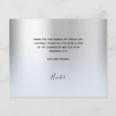 Budget Taufe silber blaues Foto danke Karte (Rückseite)