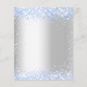 Budget Taufe Silberblauer Glitzer Junge Einladung (Rückseite)