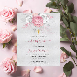 Budget Taufe Silberpink-Floralmädchen