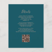 Budget Teal Agate Rose Gold QR Code Wedding Invite (Rückseite)