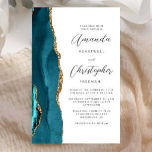 Budget Teal Blau Gold Achat Hochzeit