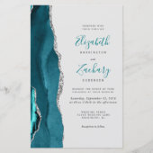 Budget Teal Blue Silver Agate Gray Wedding Invite (Vorderseite)